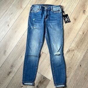 True Religion Halle High Rise Super Skinny Distressed Jeans New